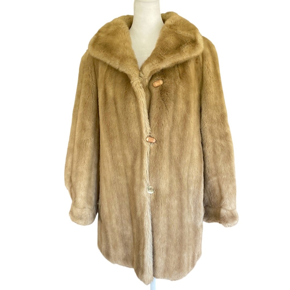 Vintage Dubrowsky & Perlbinder Tissavel France Faux Fur Coat Mob Wife Femme Luxe